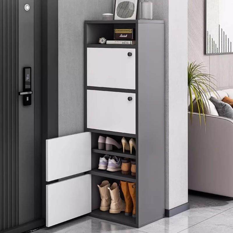 鞋柜家用窄鞋架门口立式高大容量储物柜收纳柜子楼道小户型落地柜