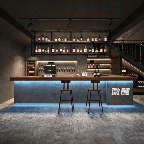复古工业风酒吧吧台咖啡店前台小酒馆烧烤店收银台台球厅接待柜台