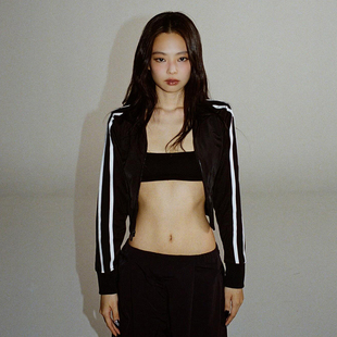 上衣 百搭条纹撞色休闲露脐百搭长袖 SylCue 金智妮jennie潮酷时尚