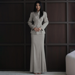 上衣高腰包臀鱼尾裙两件套秋 辣妹风收腰显瘦长袖 SylCue 欧美时尚