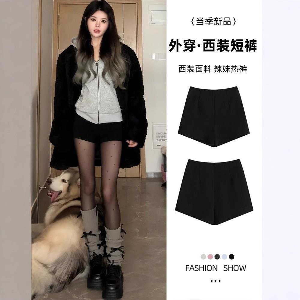 维多利亚西装短裤女2025秋季新款辣妹美式外穿打底裤显瘦弹力热裤