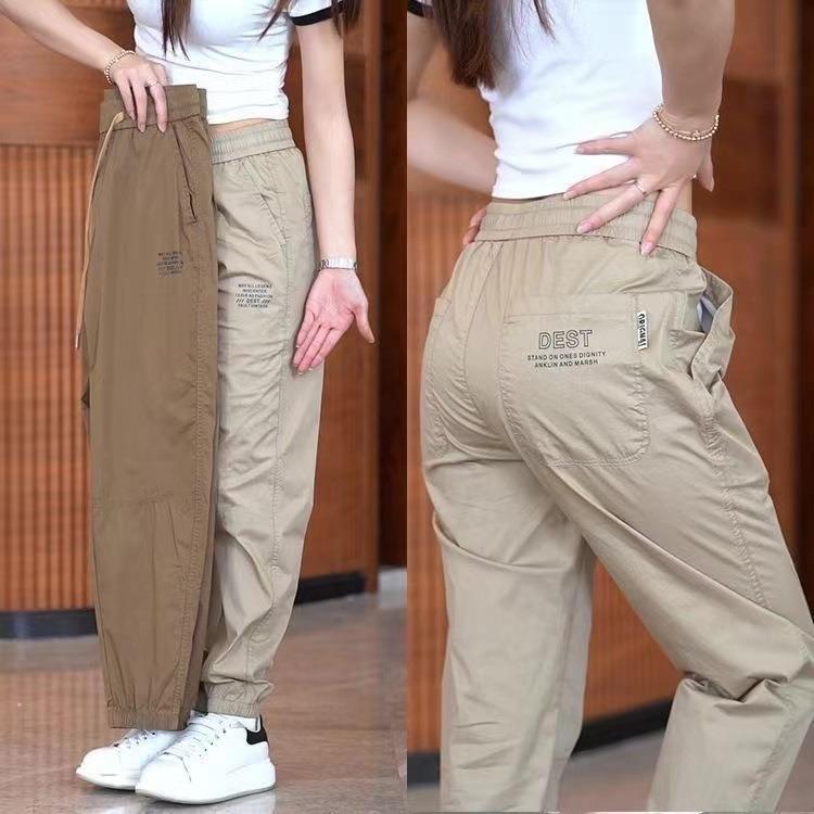 维多利亚冰丝运动裤女夏季外穿宽松束脚休闲裤时尚百搭显瘦爆款女