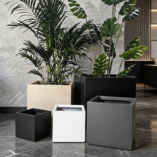 正方形镁泥花盆大口径黑金刚鸭脚木高山榕龙血树柠檬树幸福树花盆