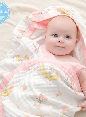 Cotton Muslin Swaddle Blankets for Newborn Baby Tassel Recei