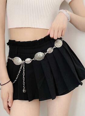 Western Metal Concho Belt Women Cowgirl Chain Belts Dress
