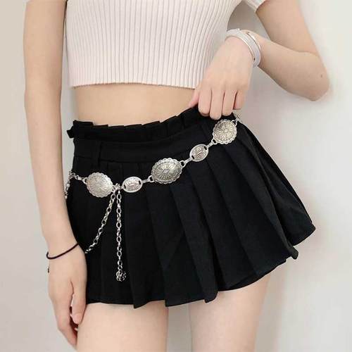 Western Metal Concho Belt Women Cowgirl Chain Belts Dress