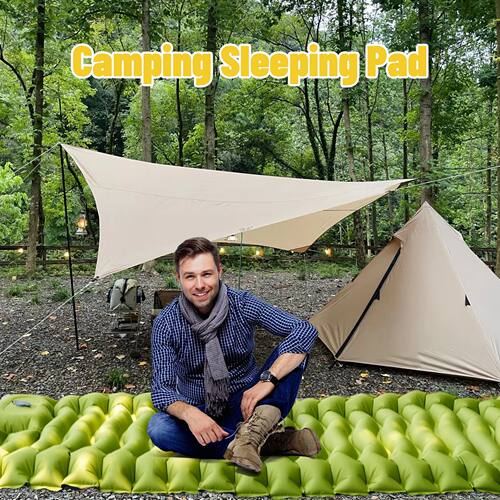 Outdoor camping super thick 4-inch inflatable sleeping mat w