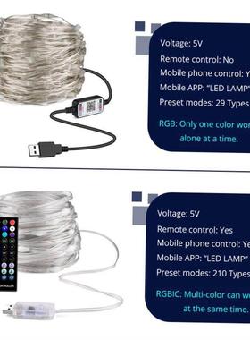 10M/20M USB Christmas Tree LED String Lights with Smart Blue