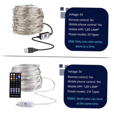 10M/20M USB Christmas Tree LED String Lights with Smart Blue