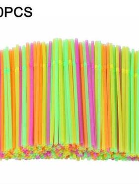 100pcs/Set Black Cocktail Straws Black Plastic Straw For Bir