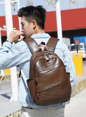 PU leather men's backpack PU皮男士背包