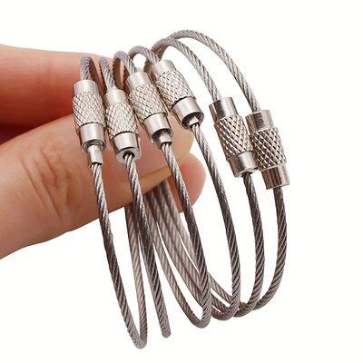 10PCS Outdoor Camping Tool Keychain Stainless Steel Wire Rop