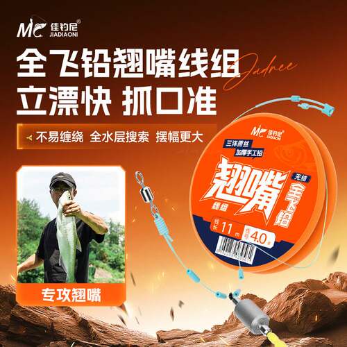 佳钓尼全飞铅翘嘴线组无结主线成品鱼线绑好钓组套装立漂专攻草扁