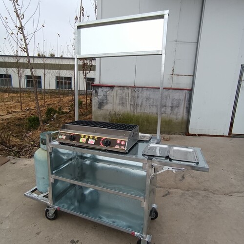 商用移动摆摊手抓饼炒粉煤气罐专用可折叠拆卸夜市商场创业小吃车
