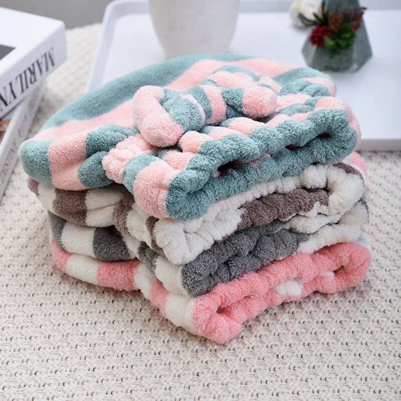 1pcs Dry Hair Towel Quick-Drying Hair Cap Shower Cap for Wom - 实物图