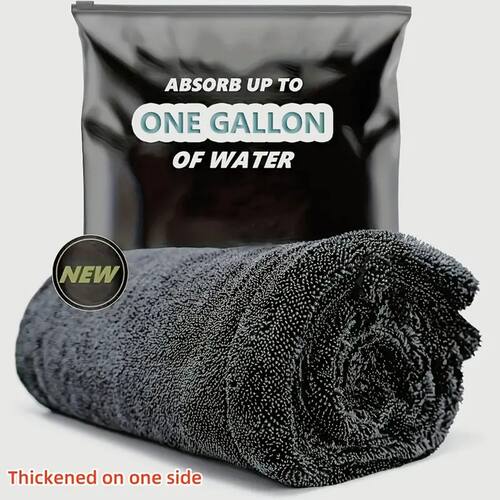 Dark gray car microfiber towel, oversized strong absorbent c