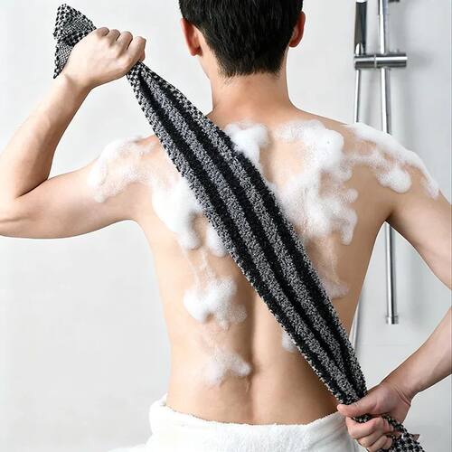 Men's Exfoliating Washcloth Back Scrubber Silver-ion Multi-F