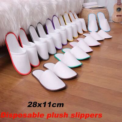 10Pair Lot Hotel Slippers Men Womens random color Velvet Tra