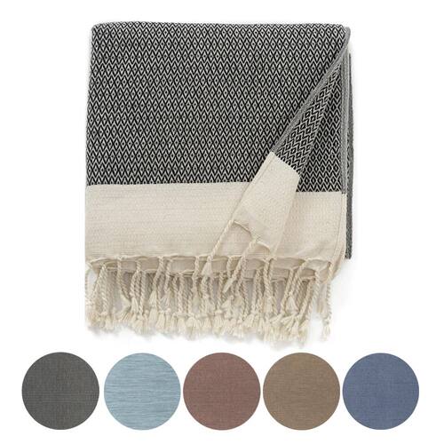 125*180CM Turkish cotton Blanket with Decorative tassels sui