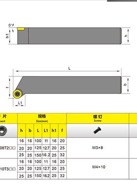 数控车刀杆45度圆弧车刀杆SRGPR1616H08/2020K10/2525圆刀粒球头
