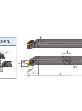 95度内孔车刀胖三角桃型刀杆S16Q/20R/25S/32T/40T/50U-MWLNR/L08