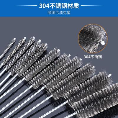 管道刷内孔钢丝刷带柄打磨抛光除锈去毛刺圆形硬毛刷清洁工具神器