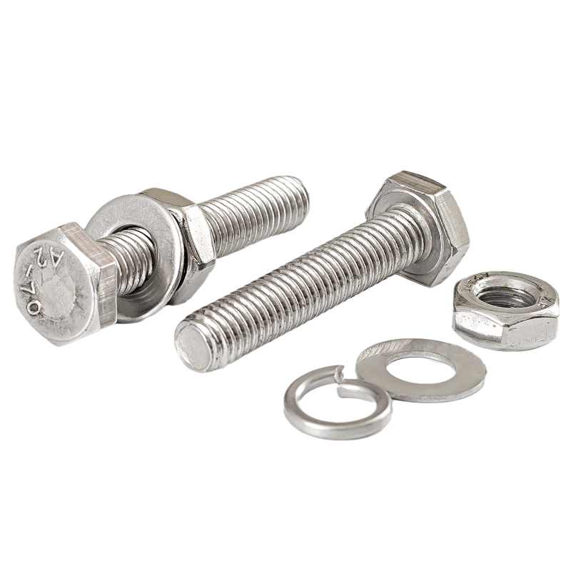 201不锈钢外六角螺栓螺母套装 螺丝垫片全套M6M8M10M12*16-20-150