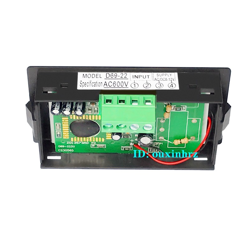 数显交流电压表0-200V600V数字电压表头AC/DJC8-12V隔离供电D69-2