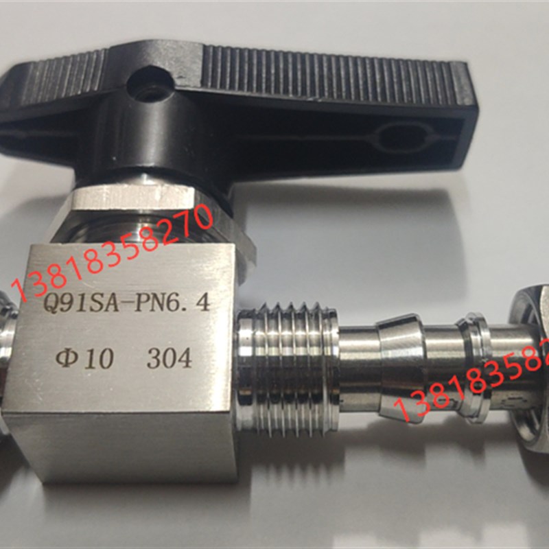 304不锈钢双卡套直通球阀316L仿美8mm插硬铜管穿板Q91SA-PN6.4