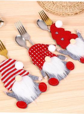 Christmas Dwarf Knife and Fork Faceless elderly Cutlery set