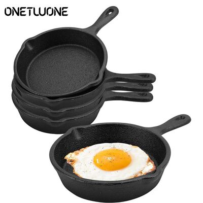 Mini Cast Iron Frying Pan Non-Stick Omelette Pan Portable Sm