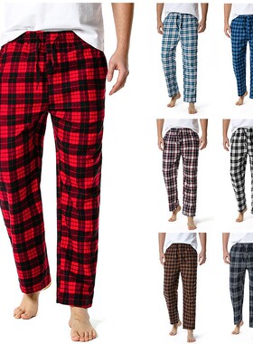 Fashion Men s Casual Plaid Loose Sport Plaid Pajama Pants