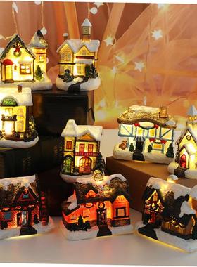 Christmas Decorations Resin Small House Micro Landscape Resi
