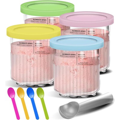 Containers Replacement for Ninja Creami Deluxe Pints Lids Cr