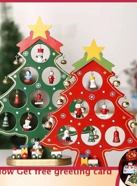 Wooden Christmas Tree Desktop Ornament DIY Mini Christmas Tr