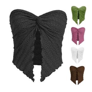 Off Shoulder Front Y2k Open Strapless Ruched ops Women Tube