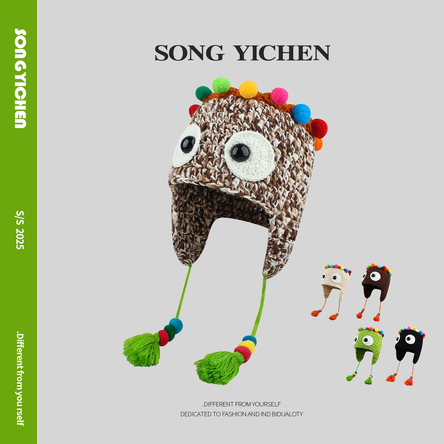 痞幼同款可爱搞怪彩色球球针织帽子女冬季保暖护耳毛线帽2025新款