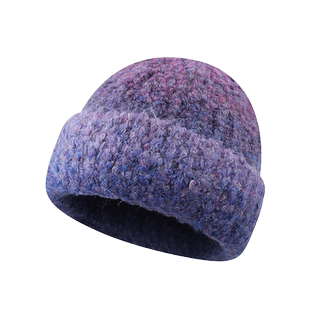 冬日氛围感~混纺渐变色羊毛混纺毛线帽子女潮百搭保暖针织冷帽男