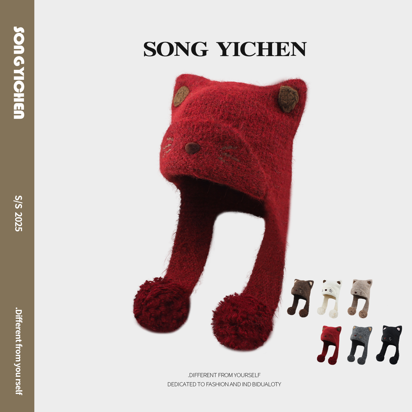 韩版可爱猫咪耳朵针织护耳帽子女