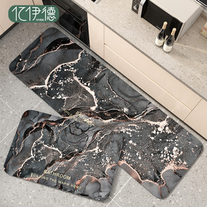 厨房地垫防滑防油免洗可擦硅藻泥吸水垫门口耐脏脚垫防水防脏地毯