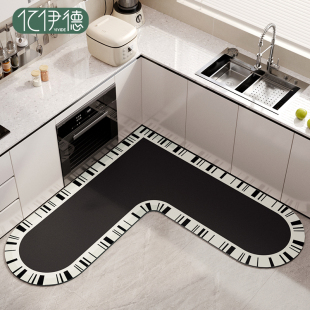 厨房地垫防滑防油可擦免洗l型吸水专用地毯2024新款防水家用脚垫