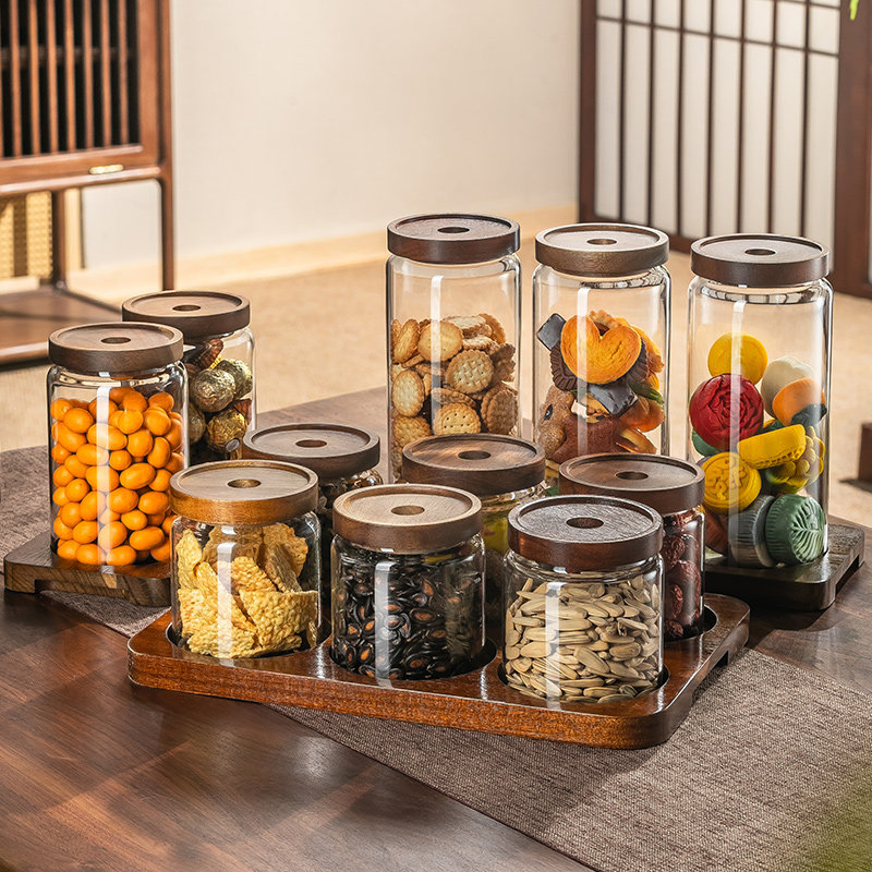 密封玻璃干果收纳盒家用客厅茶几中式果盘瓜子坚果盘糖果罐零食盒,餐饮具,果盆/果盘/果篮,淘宝优惠券,粉丝福利购,淘宝优惠卷