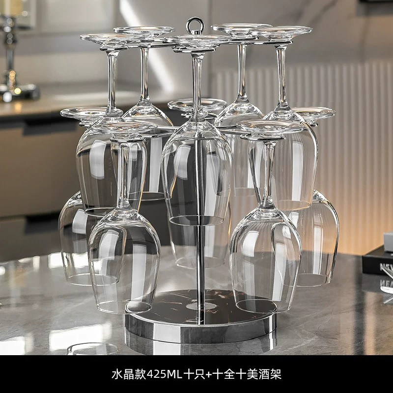 高档创意红酒杯架套装家用客厅酒柜高脚杯架倒挂悬挂展示架子摆件