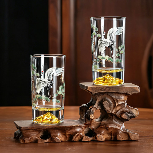 国风仙鹤金山二两白酒杯100ml