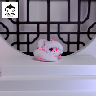 醒狮招财汽车中控台摆件桌面网红汽车载摆件礼物 红狮子 金标护体