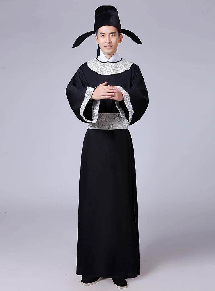 l唐朝古文装汉服男李服演出端午节书生秀才白舞台表演服明宋人才