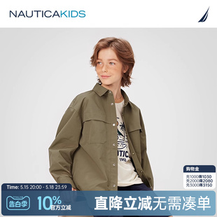 NAUTICA童装 新品 外套儿童户外露营外穿 2024春季 男童女童衬衫