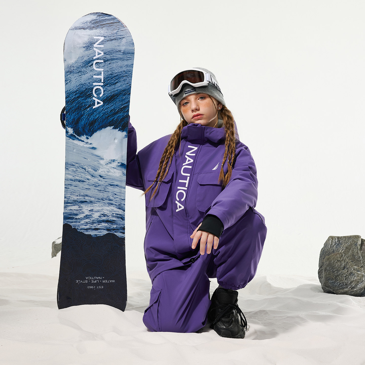 【三防滑雪服】NAUTICA 男童女童户外冲锋冬季外衣3M新雪丽棉服