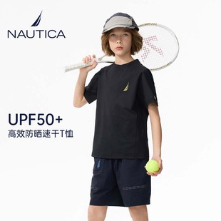 T恤中大儿童夏季 男童女童短袖 7A抗菌 防晒速干上衣 NAUTICA童装