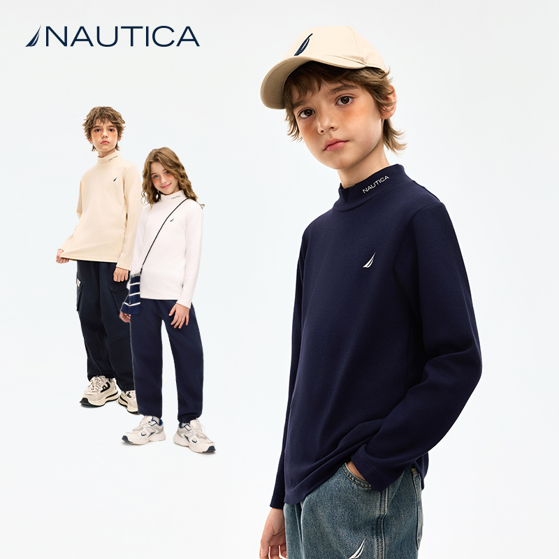 【天猫U先】NAUTICA童装男女童T恤秋冬季儿童半高领打底衫内衣